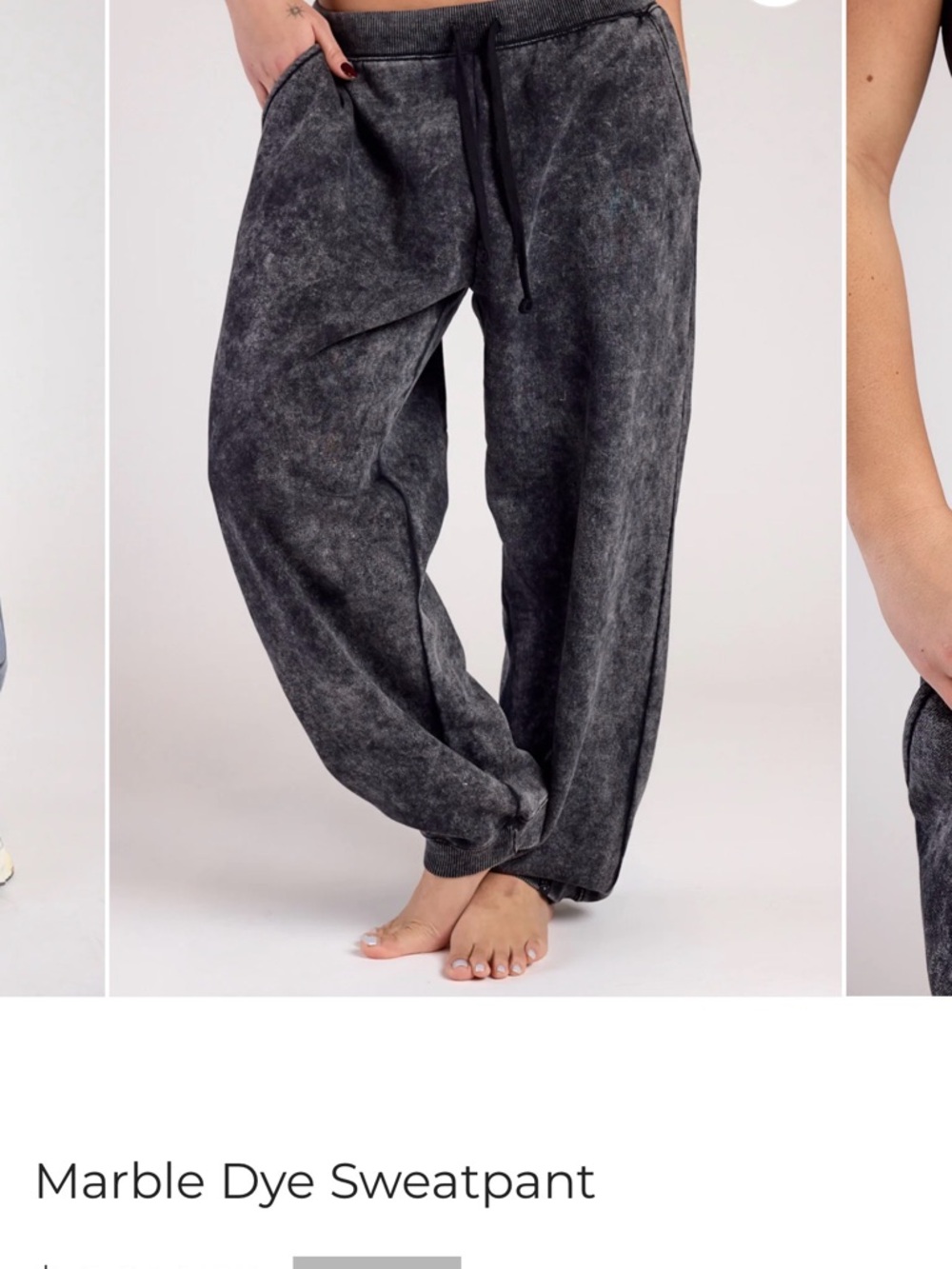 P'tula Marble Dye Sweatpant - Charcoal Black